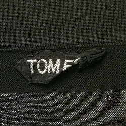 Pre Owned Tom Ford Black Cotton Knit Polo T-Shirt XXL