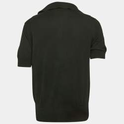 Pre Owned Tom Ford Black Cotton Knit Polo T-Shirt XXL