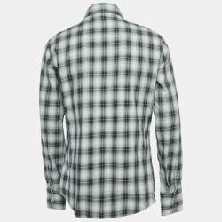 Tom Ford Grey Checked Cotton Full Sleeve Shirt XL
