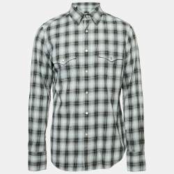 Tom Ford Grey Checked Cotton Full Sleeve Shirt XL