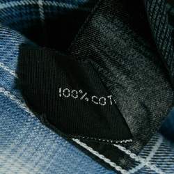 Tom Ford Blue Checked Cotton Full Sleeve Shirt XL