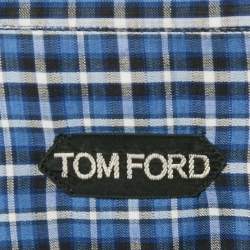 Tom Ford Blue Checks Cotton Button Front Shirt XXL