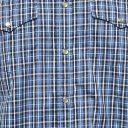 Tom Ford Blue Checks Cotton Button Front Shirt XXL
