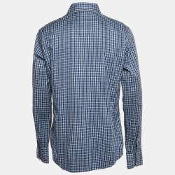 Tom Ford Blue Checks Cotton Button Front Shirt XXL