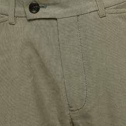 Pre Owned Tom Ford Grey Cotton Regular Fit Trousers L