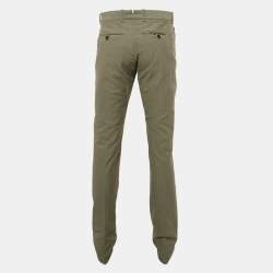 Pre Owned Tom Ford Grey Cotton Regular Fit Trousers L