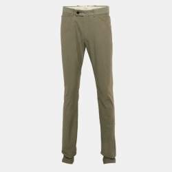 Pre Owned Tom Ford Grey Cotton Regular Fit Trousers L