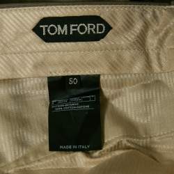 Pre Owned Tom Ford Grey Cotton Regular Fit Trousers L