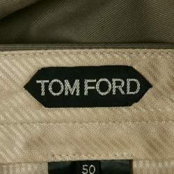 Pre Owned Tom Ford Grey Cotton Regular Fit Trousers L
