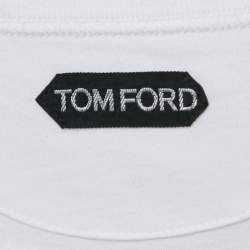 Pre Owned Tom Ford White Jersey Henley Neck Long Sleeve T-Shirt XXL