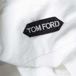 Tom Ford White Cotton Pintuck Detail Long Sleeve Button Front Tuxedo Shirt XL