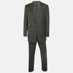 Tom Ford Grey Wool Tailored Pants Suit XXL