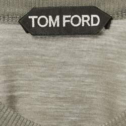 Tom Ford Green Jersey Long Sleeve Henley Neck T-Shirt M