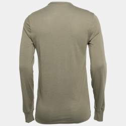 Tom Ford Green Jersey Long Sleeve Henley Neck T-Shirt M