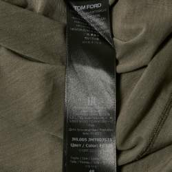 Tom Ford Green Jersey Long Sleeve Henley Neck T-Shirt M