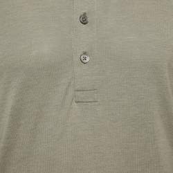 Tom Ford Green Jersey Long Sleeve Henley Neck T-Shirt M