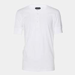 Tom Ford White Cotton Crew Neck T-Shirt XL