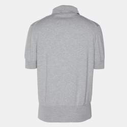 Pre Owned Tom Ford Grey Cotton Knit Polo T-Shirt XL