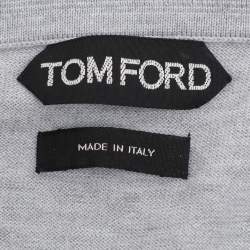 Pre Owned Tom Ford Grey Cotton Knit Polo T-Shirt XL