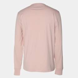 Tom Ford Pink Cotton Knit Long Sleeve Henley T-Shirt XL