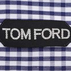 Tom Ford Monochrome Gingham Check Cotton Shirt XXL
