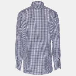 Tom Ford Monochrome Gingham Check Cotton Shirt XXL