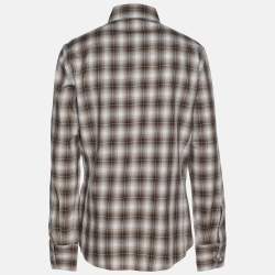 Tom Ford Multicolor Check Print Cotton Button Front Shirt XL
