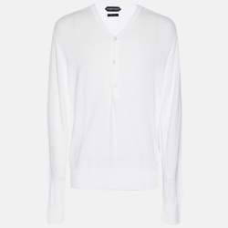 Tom Ford White Cotton Knit Sweatshirt M