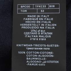 Pre Owned Tom Ford Navy Blue Cotton Knit Polo T-Shirt L