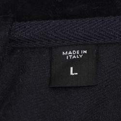 Tom Ford Navy Blue Velvet Zip Hoodie Jacket L