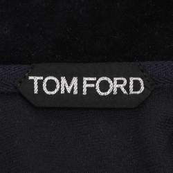 Tom Ford Navy Blue Velvet Zip Hoodie Jacket L