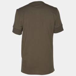 Pre Owned Tom Ford Olive Green Cotton Knit Henley T-Shirt XL