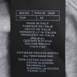 Tom Ford Grey Cotton Knit Polo T-Shirt XL