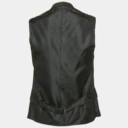 Tom Ford Black Wool Button Front Waist Coat M