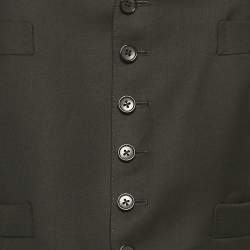 Tom Ford Black Wool Button Front Waist Coat M