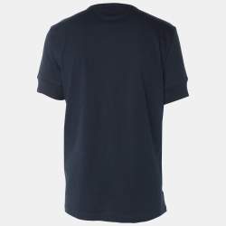 Tom Ford Navy Blue Cotton Knit Henley Neck T-Shirt XL