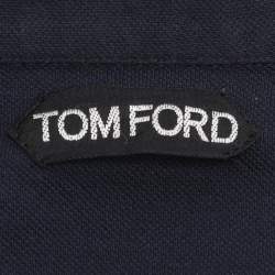 Pre Owned Tom Ford Navy Blue Jersey Button Polo T-Shirt XL