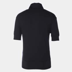 Tom Ford Navy Blue Cotton Knit Polo T-Shirt L
