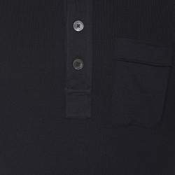 Tom Ford Navy Blue Cotton Knit Polo T-Shirt L