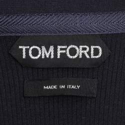 Tom Ford Navy Blue Cotton Knit Polo T-Shirt L
