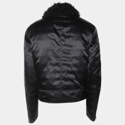 Tom Ford Black Nylon Fur-Trim Jacket L