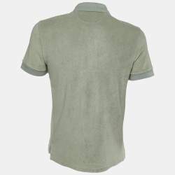 Pre Owned Tom Ford Pastel Green Terry Cotton Polo T-Shirt M