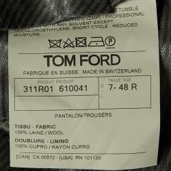 Tom Ford Grey Wool Straight Leg Pants M