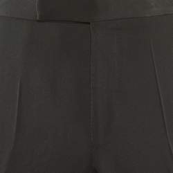Pre Owned Tom Ford Black Wool & Mohair Trim Detail Pants S