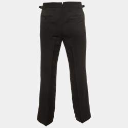 Pre Owned Tom Ford Black Wool & Mohair Trim Detail Pants S