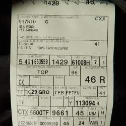 Pre Owned Tom Ford Black Wool & Mohair Trim Detail Pants S