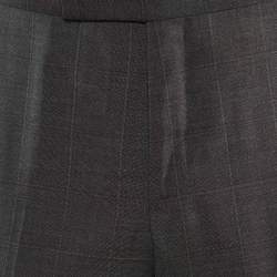 Tom Ford Dark Grey Check Pattern Wool Tailored Pants L