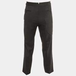 Tom Ford Dark Grey Check Pattern Wool Tailored Pants L