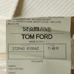 Tom Ford Ivory Cotton Chino Pants M