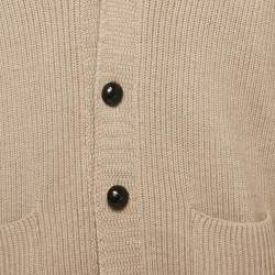 Tom Ford Beige Button Front Wool Rib Knit Long Cardigan XL